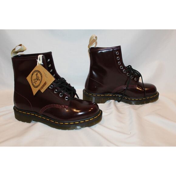 NIB DR. MARTENS Women's Vegan Leather 1460 Boots Cherry Red Oxford Boots - Picture 3 of 9